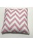 Dekoratif Baskılı Kırlent Kılıfı-Pembe Beyaz Zigzag Desenli 1
