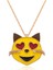 Gumush Gümüş Kalp Gözlü Kedi Emoji Bayan Kolye 1