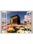 Pencereden Kabe, İslami, Duvar Sticker, 3 Boyutlu Beyaz Pencere Sticker 1