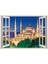Pencereden İstanbul Sultan Ahmet Camii, Duvar Sticker, 3 Boyutlu Beyaz Pencere Sticker 1