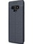 Samsung Galaxy Note 9 Kılıf Niss Deri Görünüm Silikon + 3D Cam Lacivert 1