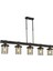 AV-60002-5EY Eskitme Kaplama Modern Avize E27 Metal Ahşap Cam 121x15cm 1
