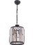AV-60029-1BSY Siyah Boyalı Modern Avize E27 Metal Kristal 20cm 1