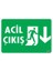 Uyarı Levhaları "Acil Çıkış - Aşağı" Pvc 17,5*25 1