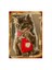 Ahşap Tablo Alışveriş Yapan Kedi 1