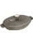 Kapaklı Döküm Servis Tabağı Oval 23 X 17 Cm Grafit Gri 1