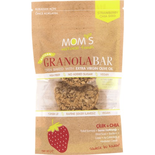 Mom�S Natural Foods Çilek Chia granola Bar 60 gr Fiyatı