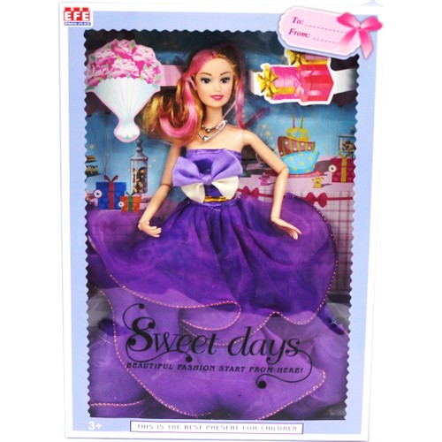 Efe Oyuncak Barbi Sonsuz Eklemli Bebek Mor Gelinlikli Fiyatı