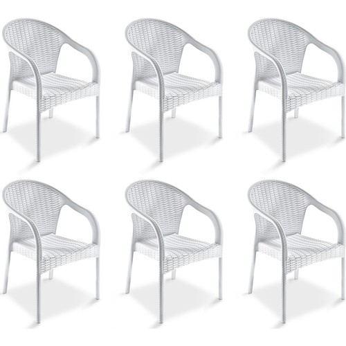 Holiday Ege Kollu Rattan Koltuk Sandalye 6 Adet Beyaz H642 Fiyatı