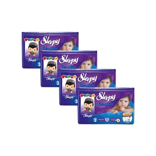 Sleepy Sensitive Bebek Bezi 3+ Beden Midi Jumbo Paket 32X4 Fiyatı