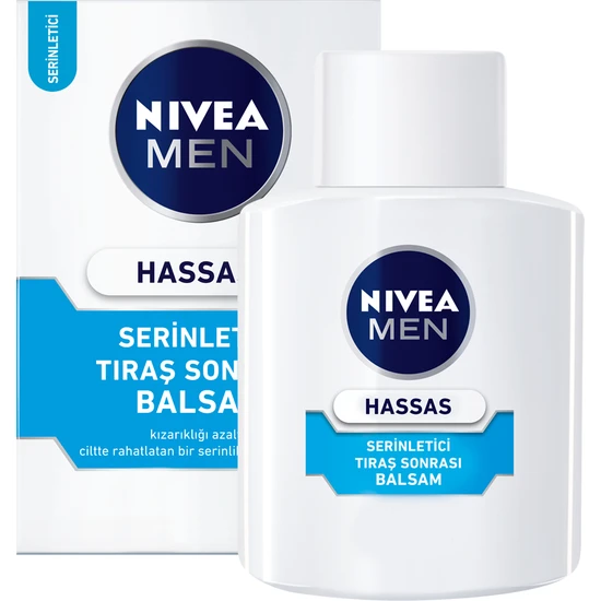 NIVEA Men Hassas Serinletici Tıraş Sonrası Balsam 100ml; Hassas Ciltler;Alkolsüz Formül; Hızlı Emilir