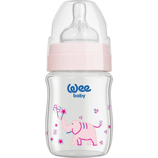 Wee Baby Klasik Plus Geniş Ağızlı Isıya Dayanıklı Cam Biberon 120 ml