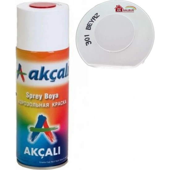 Akçalı Sprey Boya 400 ml 301 Parlak Beyaz