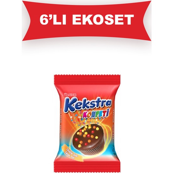 Ülker Kekstra Konfeti Muf.Kek Kakaolu 38gr 6�Lı Kek Fiyatı