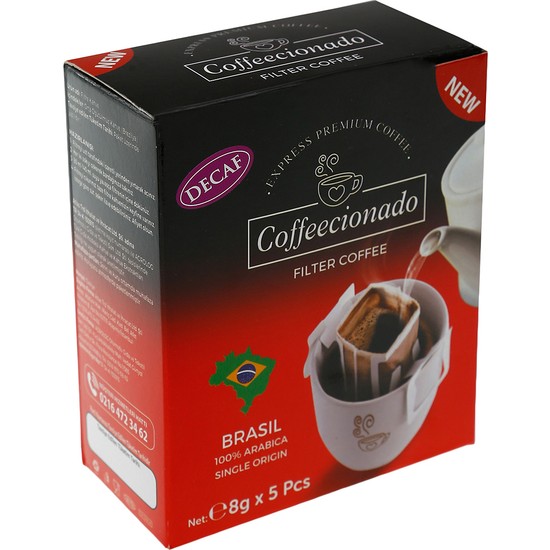 Coffeecionado Pratik Filtre Kahve 5li Decaf Brasil Fiyatı