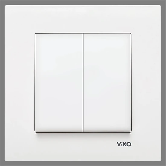 Viko 90967044 -  Karre İkili Anahtar Beyaz Çerçeveli