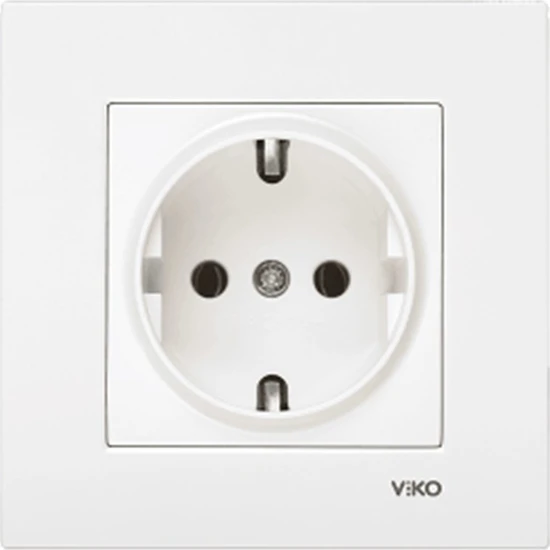 Viko 90967008 -  Karre Topraklı Priz Beyaz Çerçeveli