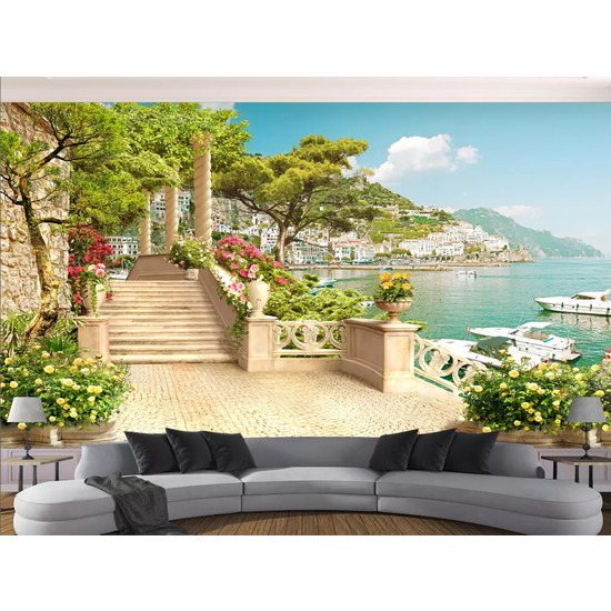 Hopdeko Balkon Deniz Merdiven 3D Etkili ( Boyutlu ) Duvar Fiyatı Hopdeko Balkon Deniz Merdiven 3D Etkili ( Boyutlu ) Duvar Fiyatı