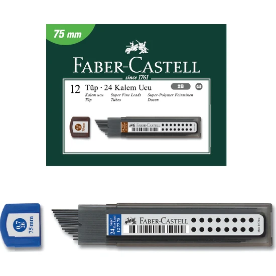 Faber-Castell Süper Fine Min Versatil Kalem Ucu 2B 0.7 75 Mm 5090127775 12 Li (1 Paket 12 Tüp)