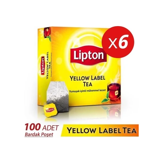 Lipton Yellow Label Bardak Poşet Çay 100lüx6 Adet