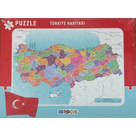 Blue Focus 72 Parça Çerçeveli Türkiye Haritasi Puzzle Bf090