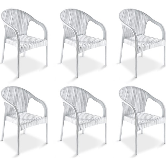 Holiday Ege Kollu Rattan Koltuk Sandalye 6 Adet Beyaz H642 Fiyatı