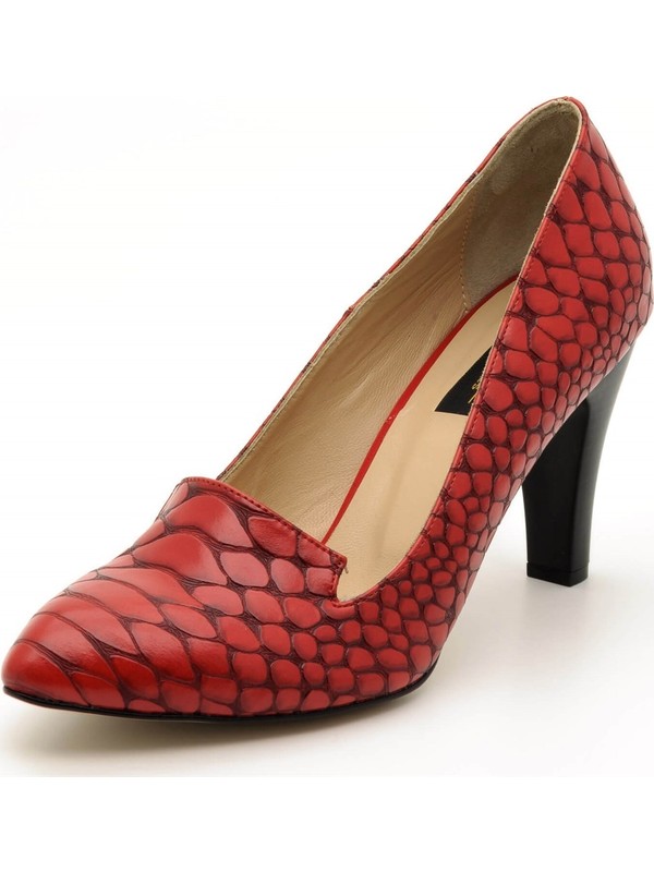 Costo Shoes 1952 Kırmızı Anakonda Büyük Numara Kadın Ayakkabısı