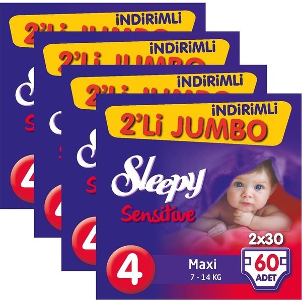 Sleepy Sensitive Pepee 4 Numara Maxi Jumbo 60 Adet 4�lü Paket Bebek