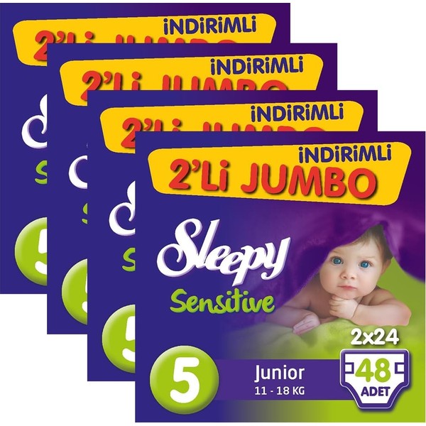 Sleepy Sensitive Pepee 5 Numara Junior Jumbo 48 Adet 4�lü Paket Bebek