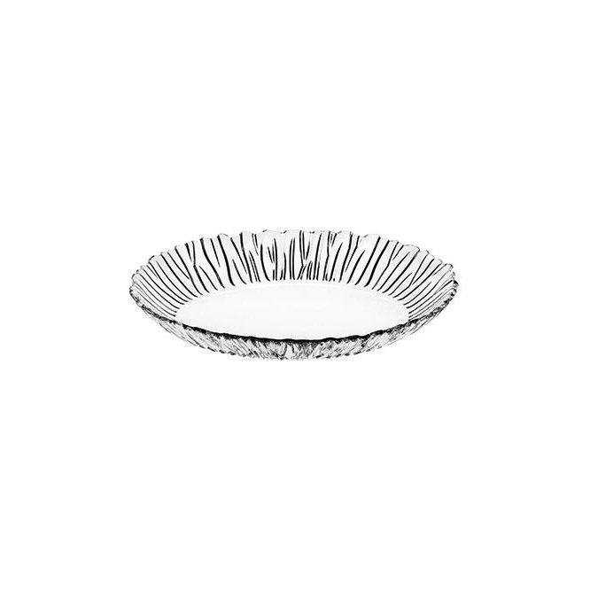 Paşabahçe Aurora Oval Servis Tabağı 25x19 cm Şık Desenli Cam Malzeme ile Tek Parça