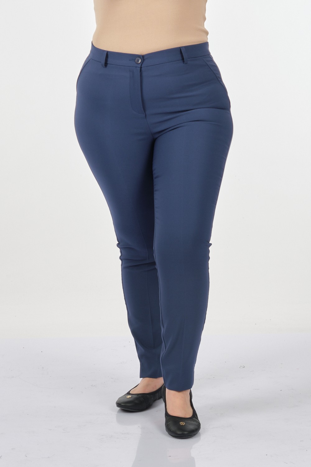 Seleste Minimalist Yüksek Bel Dar Paça Kadın Pantolon - Günlük & İş