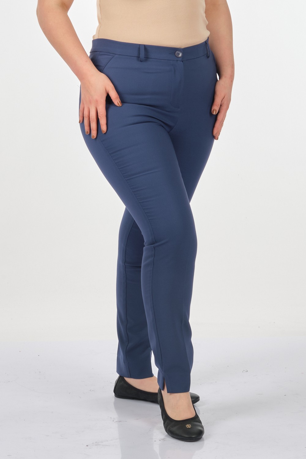 Seleste Minimalist Yüksek Bel Dar Paça Kadın Pantolon - Günlük & İş görsel 4
