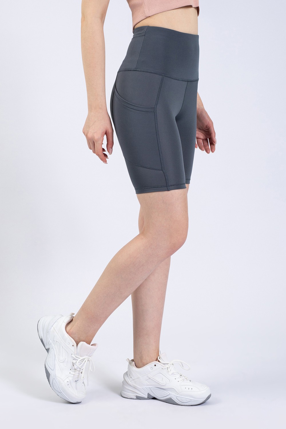 The Step Sports Partly Cepli Yüksek Bel Toparlayıcı, Sıkılaştırıcı Yoga Şort Tayt 6" görsel 4