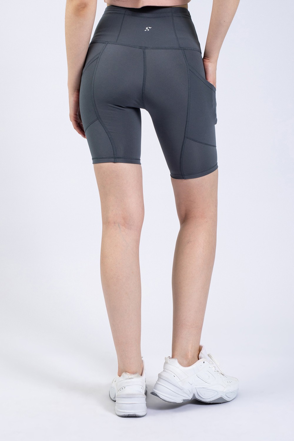 The Step Sports Partly Cepli Yüksek Bel Toparlayıcı, Sıkılaştırıcı Yoga Şort Tayt 6" görsel 8