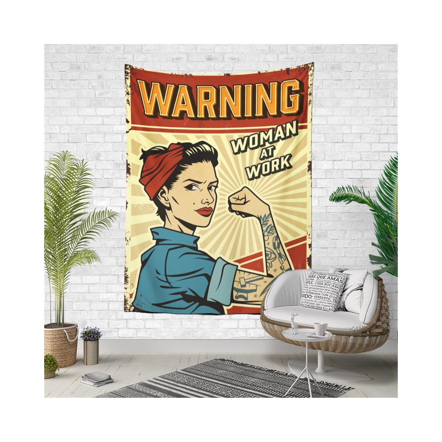 Çılgın Trend Woman At Work Duvar Halısı 100X75 cm Fiyatı