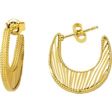 Bilezikci Yarım Ay Trend Altın Küpe