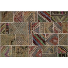 Sempati Halı Patchwork El Dokuma Eskitme Halı 160 x 230 cm 6080