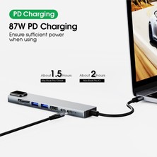 Flagen 8 In 1 Type-C USB 3.0 Hub HDMI Ethernet Mikro Sdtf Otg Adaptörü