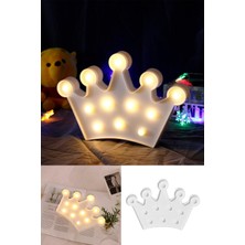Evefix 3D Dekoratif Pilli Kraliçe Tacı Model LED Masa ve Gece Lambası