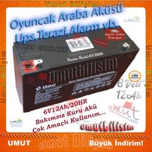 6 Volt 12AH Amper Bakımsız Kuru Akü 6 Volt 12AMPER Akü Ttec