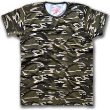 Fly Tshirt Camo Kadın Kısa Kollu T-Shirt - Yeşil