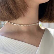 Modamugo Zirkon Baget Taşlı Suyolu Kolye, Choker Model