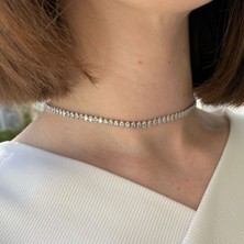 Modamugo Zirkon Mekik Taşlı Suyolu Kolye, Choker Model