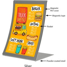 Snapper Arc Manyetik Menü & Broşür Tutucu A4 21 × 30 cm