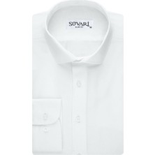 Süvari Slim Fit Filafil Beyaz Erkek Gömlek