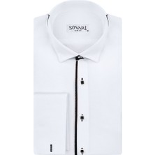 Süvari Slim Fit Ata Yaka Beyaz Erkek Gömlek
