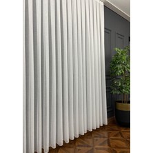Evdepo Home Kullanıma Hazır 1/2 Seyrek Pile Tül Perde Tek Kanat - Ekru 100 x 270 cm