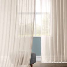 Evdepo Home Kullanıma Hazır 1/2 Seyrek Pile Tül Perde Tek Kanat - Ekru 110 x 260 cm
