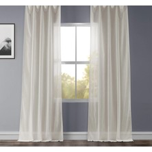 Evdepo Home Kullanıma Hazır 1/2,5 Normal Pile Tül Perde Tek Kanat - Ekru 100 x 200 cm