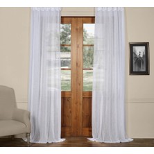 Evdepo Home Kullanıma Hazır 1/2,5 Normal Pile Tül Perde Tek Kanat - Ekru 100 x 200 cm